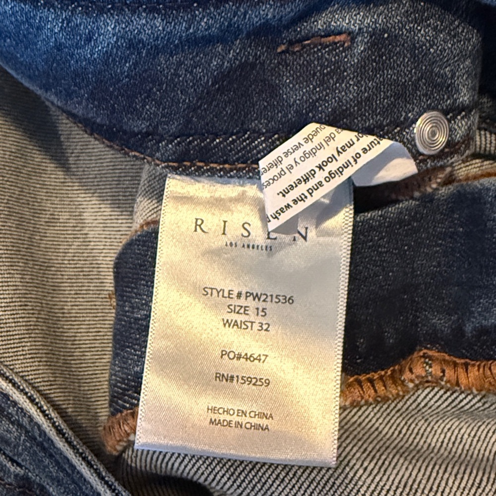 RISEN Wide Leg Jeans Sz XL 15 / 32 PW21536 High Rise Flare Pintuck Front NEW - Picture 14 of 16